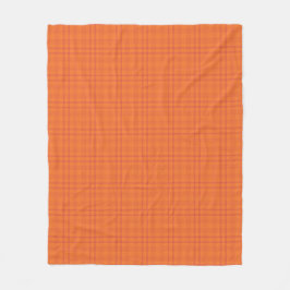 Cobertor De Velo Orange Tartan Pattern Fleece Blanket