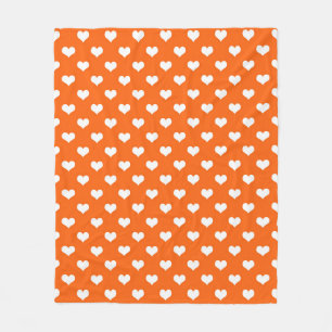 Cobertor De Velo Orange White Love Heart Pattern Design