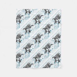 Cobertor De Velo Orca baleias azuis antigas