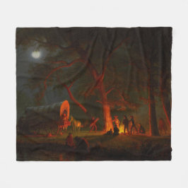 Cobertor De Velo Oregon Trail Conestoga Wagon Moonlight Camp Fire