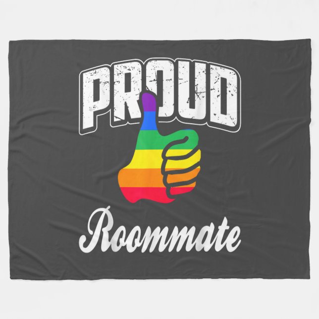 Cobertor De Velo Orgulho Gay do Colega de Quarto (Frente (Horizontal))