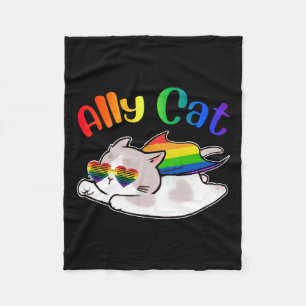 Cobertor De Velo Orgulho gay Mês Engraçado Ally Cat Purride Lgbtq