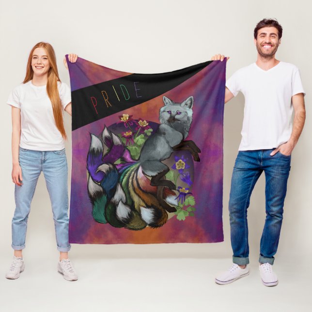 Cobertor De Velo Orgulho Kitsune e Flores Columbinas (In Situ)