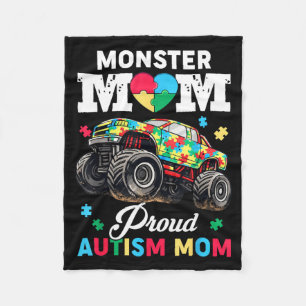 Cobertor De Velo Orgulhosa Caminhão Monstro Mãe Autismo Puzzle Cons