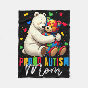 Cobertor De Velo Orgulhosa Mãe Autismo Urso Conscientização do Auti