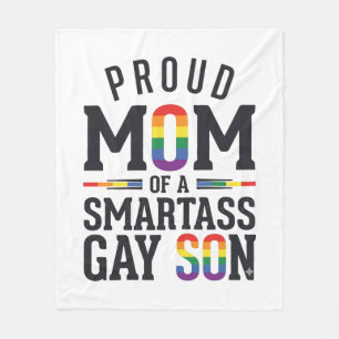 Cobertor De Velo Orgulhosa Mãe de um Filho Gay Esperto Camisa Vinta