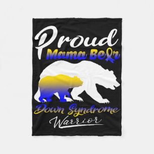 Cobertor De Velo Orgulhosa Mamãe Urso Guerreira da Síndrome de Down