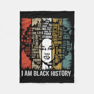Cobertor De Velo Orgulhosa Mulher Afro-Americana Afro Eu Sou Histór