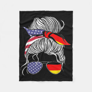 Cobertor De Velo Orgulhosa Mulher Alemã Americana Patriotismo Bande