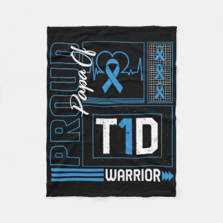 Cobertor De Velo Orgulhoso Papa do Guerreiro T1d Diabetes Awarenes