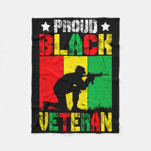 Cobertor De Velo Orgulhoso Veterano Negro Melanina História Afro-Am