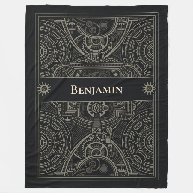 Cobertor De Velo Ornamentado Gearhead Steampunk (Frente)