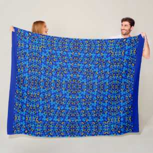 Cobertor De Velo Ornamento abstrato azul multicor