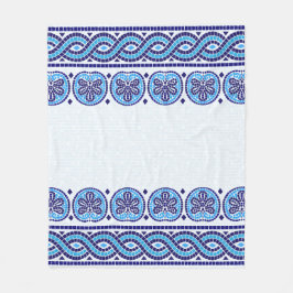 Cobertor De Velo Ornamento do Azulejo Mosaico Grego - Sombras do Az