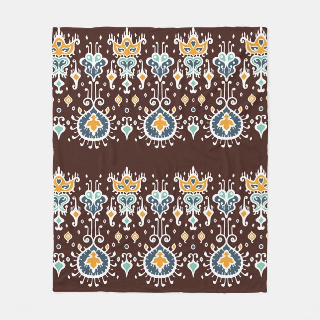 Cobertor De Velo Ornamento geométrico do folclore Ikat. Oriental Vi (Frente)