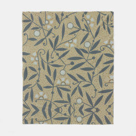 Cobertor De Velo Ornate floral pattern with dark blue vines 