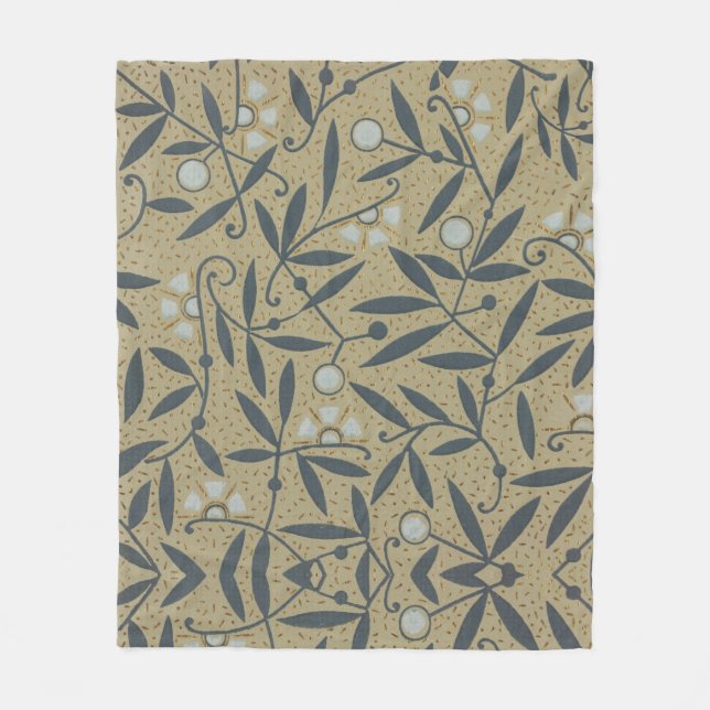 Cobertor De Velo Ornate floral pattern with dark blue vines  (Frente)