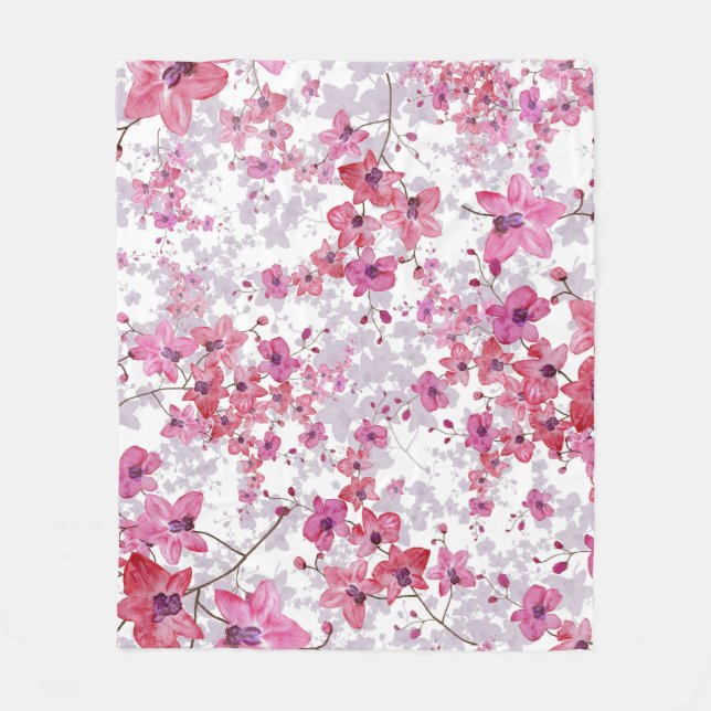 Cobertor De Velo Orquídea: beleza vermelha singular. (Frente)