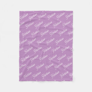 Cobertor De Velo Orquídea Roxo Nome Personalizado de Crianças Repet