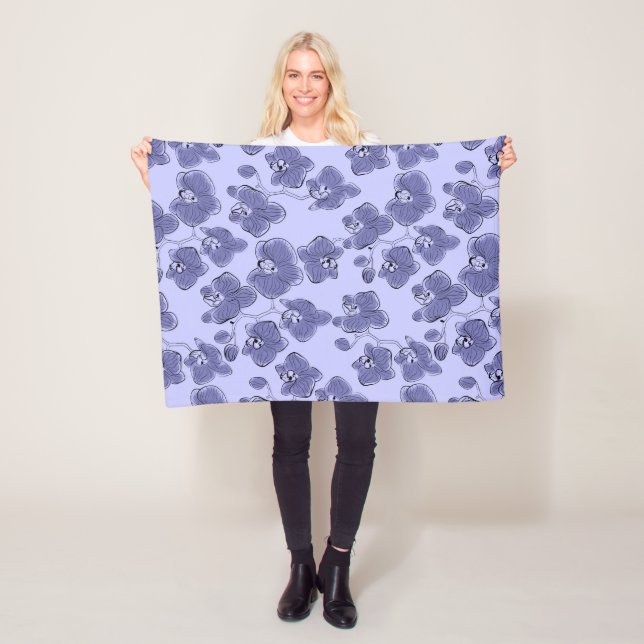 Cobertor De Velo Orquídeas sem costura, orquídeas, flores da falaen (In Situ)