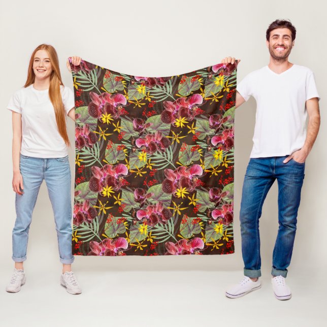 Cobertor De Velo Orquídeas vermelhas. (In Situ)