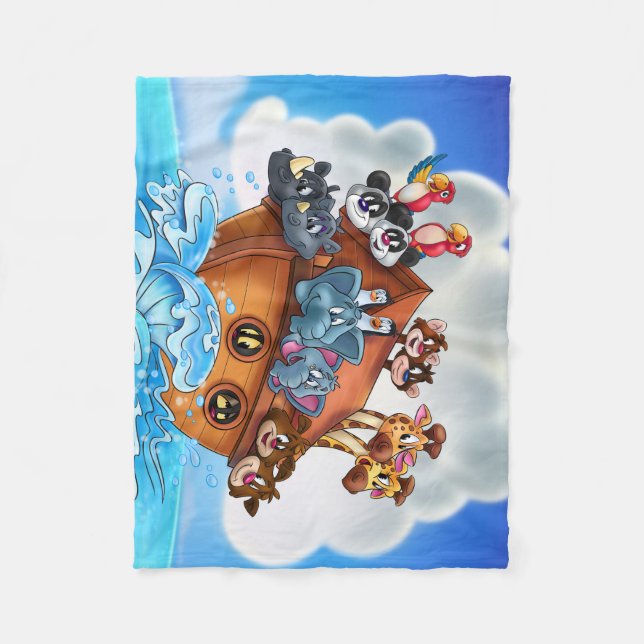 Cobertor De Velo Os desenhos animados da arca de Noah caçoam o (Frente)