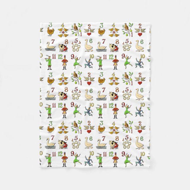 Cobertor De Velo Os doze dias do Natal (Frente)