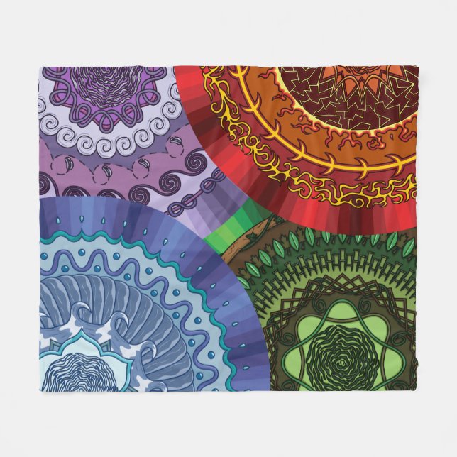 Cobertor De Velo Os Elementos Mandalas Fleece Blanket (Frente (Horizontal))