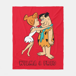 Cobertor De Velo Os Flintstones   Wilma Kissing Fred