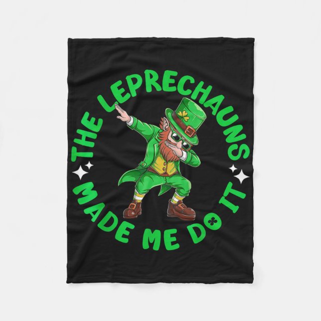 Cobertor De Velo Os Leprechauns Me Fizeram Fazer Isso St Patricks D (Frente)