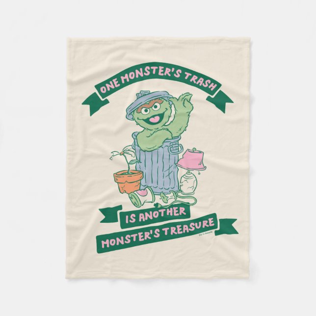 Cobertor De Velo Oscar, o Grouch | Monster Treasure Graphic (Frente)