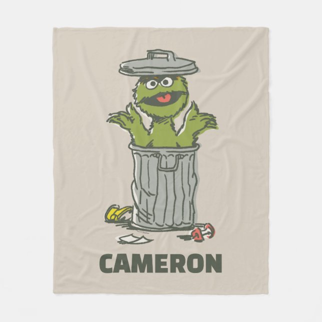Cobertor De Velo Oscar the Grouch Vintage (Frente)