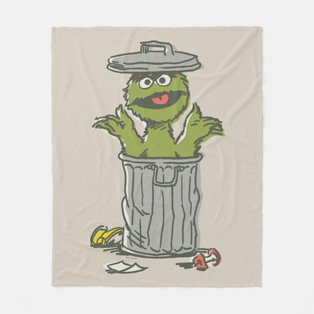Cobertor De Velo Oscar the Grouch Vintage (Frente)