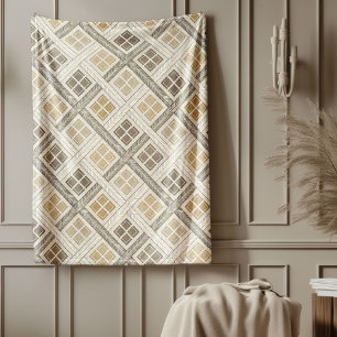 Cobertor De Velo Ossos Geométricos Neutros Elegantes de Ivory Brown