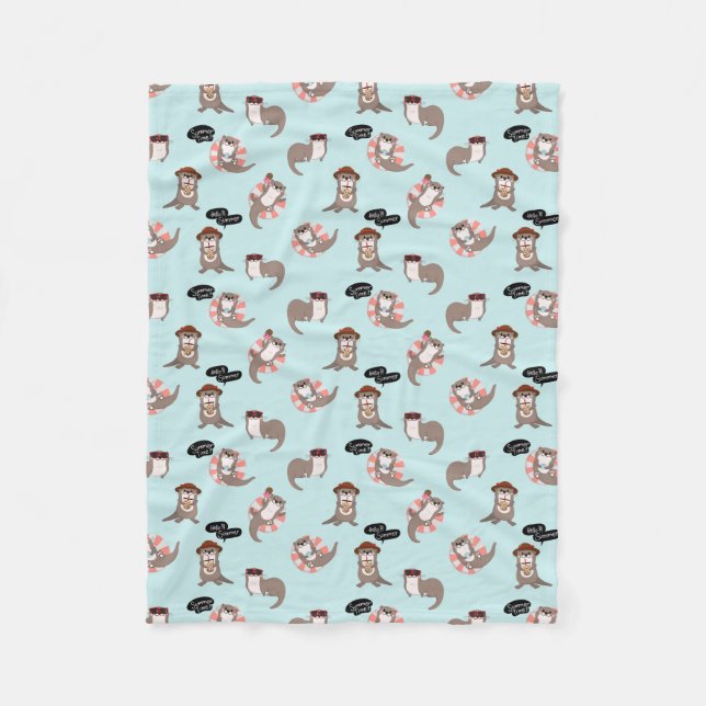 Cobertor De Velo Otter Pups Fleece Blanket (Frente)