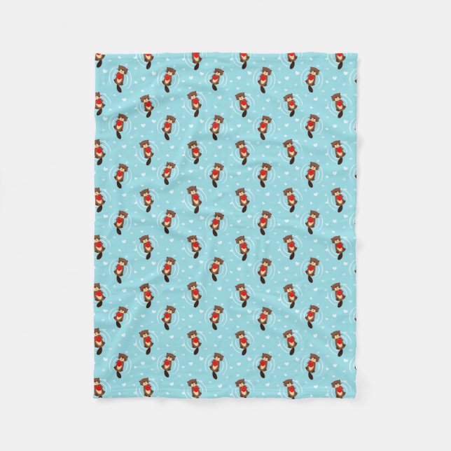 Cobertor De Velo Otter Pups Fleece Blanket (Frente)