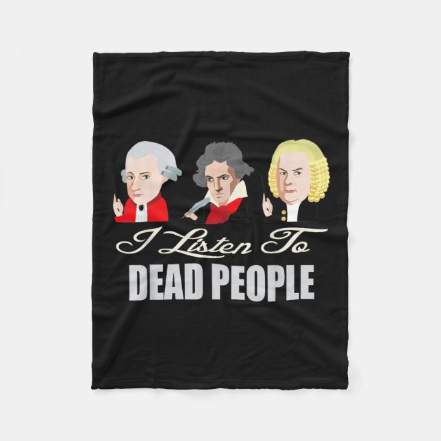 Cobertor De Velo Ouça O Morto Clical Music Mozart Bach Bee (Frente)