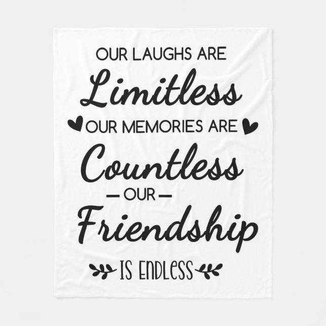 Cobertor De Velo Our Laughs Are Limitless Friendship Quote (Frente)