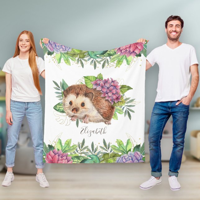 Cobertor De Velo ouriço Floral Fofo da Floresta Rústica (Criador carregado)