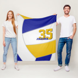Cobertor De Velo Ouro azul legal e voleibol branco gigante