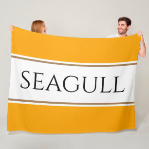 Cobertor De Velo Ouro Brilhante Listras Brancas Amarelas Texto SEAG