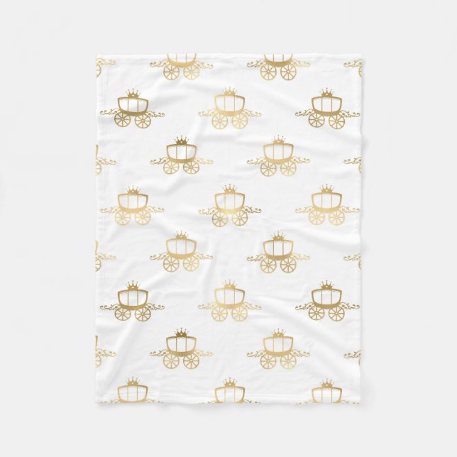 Cobertor De Velo Ouro Coaches Cinderela Princesa Magia Real (Frente)