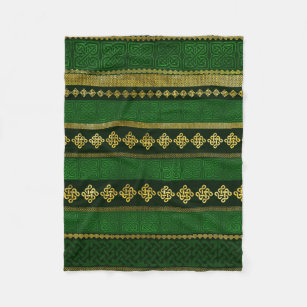 Cobertor De Velo Ouro decorativo do nó celta e teste padrão verde