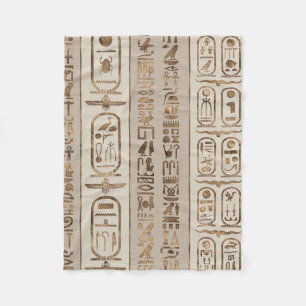 Cobertor De Velo Ouro egípcio do Pastel dos hieroglyphs