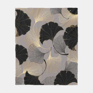 Cobertor De Velo Ouro elegante Ginkgo, fundo vintage.