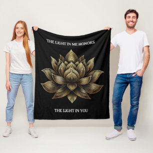 Cobertor De Velo Ouro Elegante Lotus Flor em Mim...
