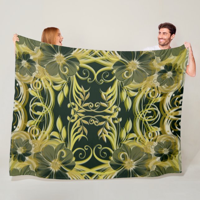 Cobertor De Velo ouro, flor, fantasia, elegante, padrão, sutil, (In Situ)