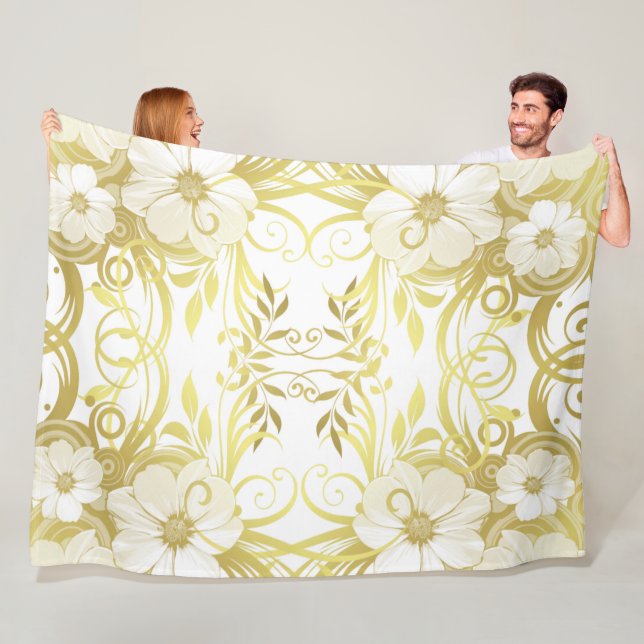 Cobertor De Velo ouro, flor, fantasia, elegante, padrão, sutil, (In Situ)
