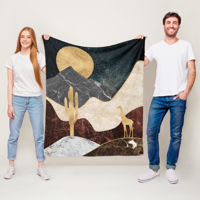 Cobertor De Velo Ouro Giraffe Desert Landscape & Marble Mountain (In Situ)