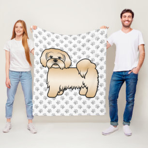 Cobertor De Velo Ouro Lhasa Apso - Ilustração De Cachorro De Cartoo